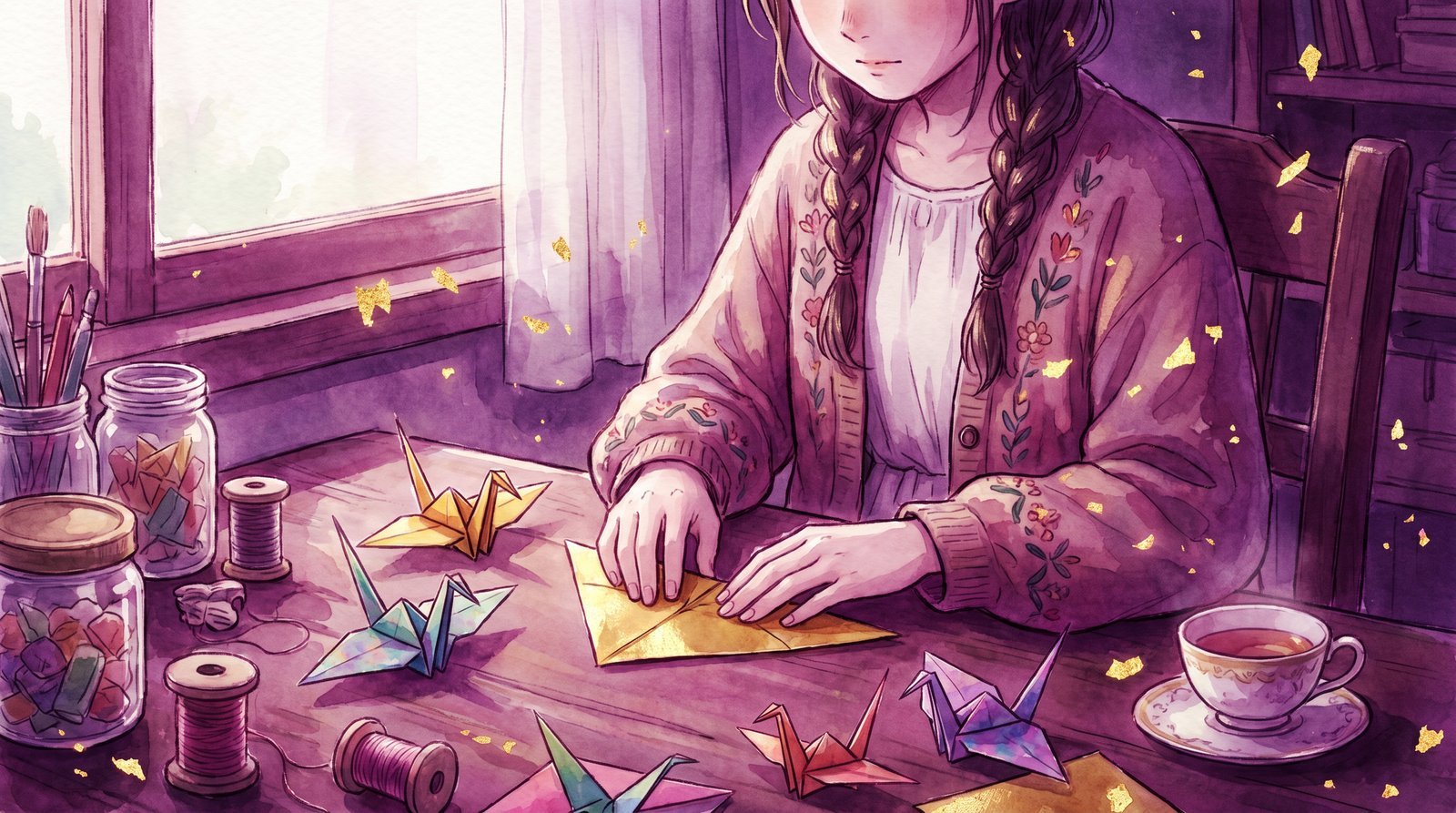 抖音揭秘折纸动漫演示：百纸千鹤