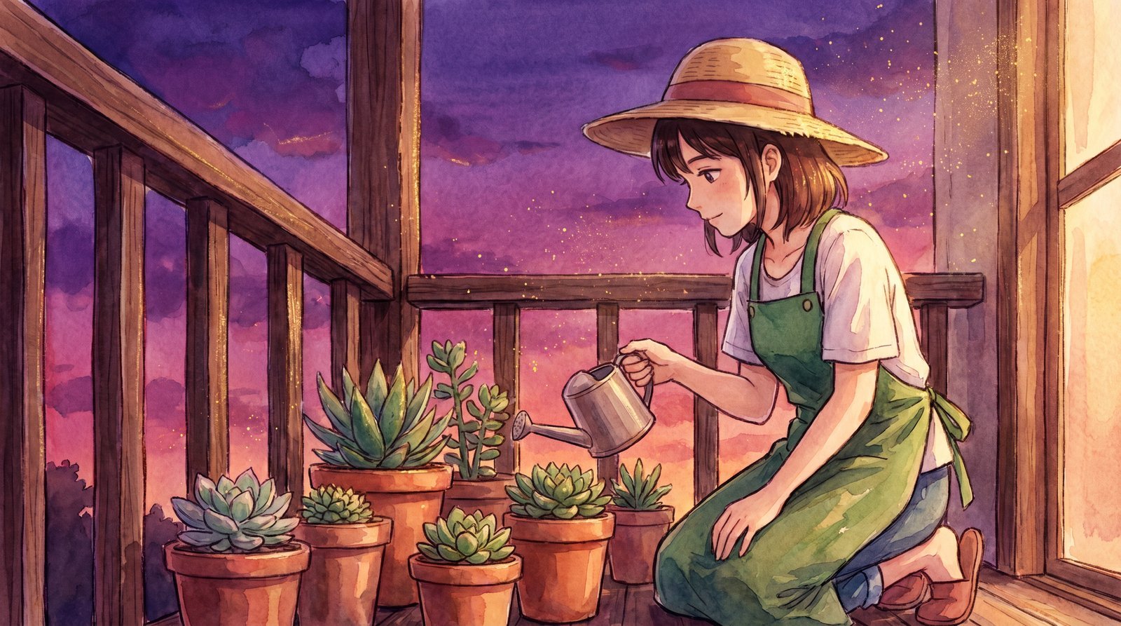 抖音揭秘生活动漫分享：黄昏多肉养护